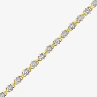 (I1/ I) Womens 1 CT. T.W. Lab Grown White Diamond 10K Gold 7.25 Inch Tennis Bracelet