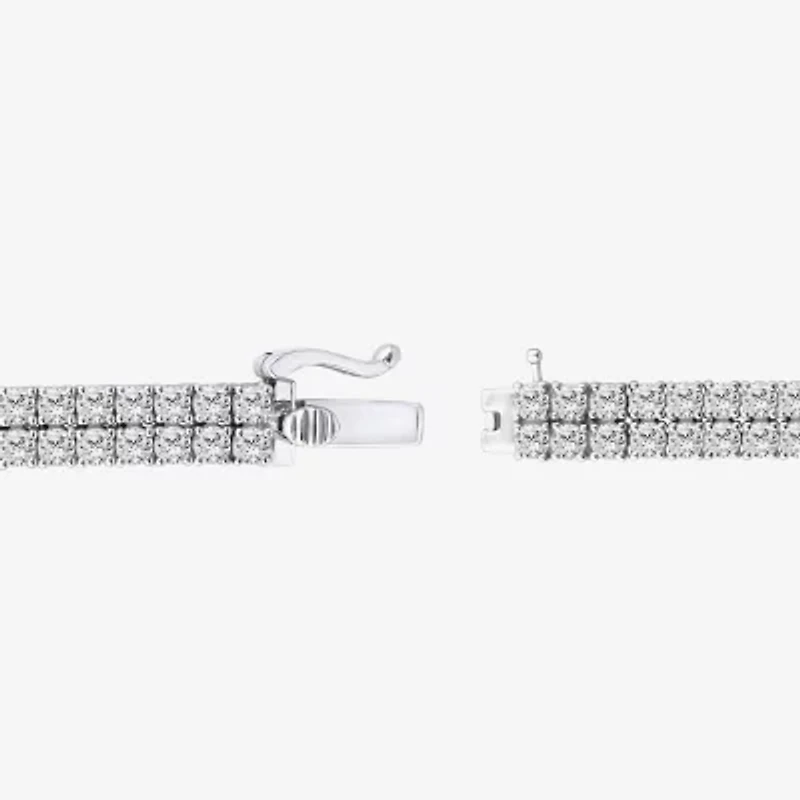 (H / Si2) Womens 10 Ct.T.W. Lab Grown White Diamond 10K Gold 7.25 Inch Tennis Bracelet