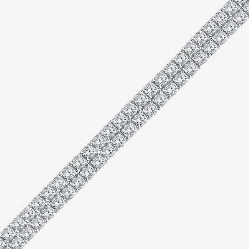(H / Si2) Womens 10 Ct.T.W. Lab Grown White Diamond 10K Gold 7.25 Inch Tennis Bracelet
