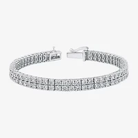 (H / Si2) Womens 10 Ct.T.W. Lab Grown White Diamond 10K Gold 7.25 Inch Tennis Bracelet