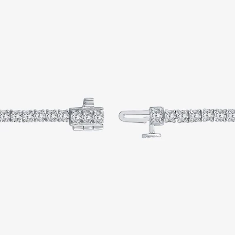(I1/ I) Womens 4 CT. T.W. Lab Grown White Diamond 10K Gold 7 Inch Tennis Bracelet