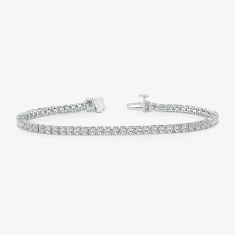 (I1/ I) Womens 4 CT. T.W. Lab Grown White Diamond 10K Gold 7 Inch Tennis Bracelet