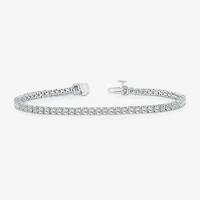 (I1/ I) Womens 4 CT. T.W. Lab Grown White Diamond 10K Gold 7 Inch Tennis Bracelet