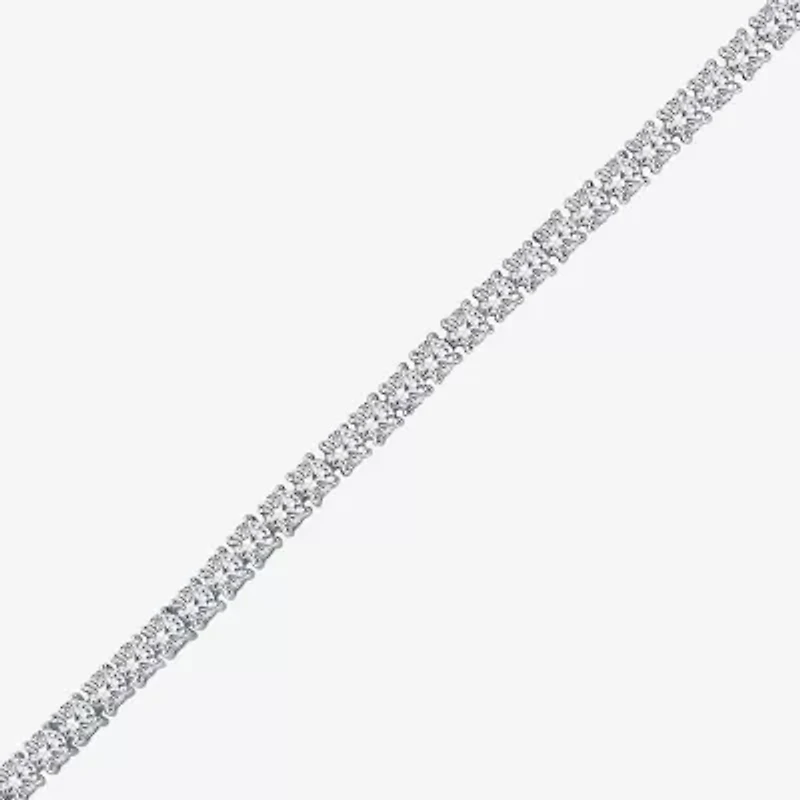 (I1/ I) Womens 4 CT. T.W. Lab Grown White Diamond 10K Gold 7 Inch Tennis Bracelet