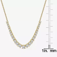 (H / Si2) Womens White Diamond 10K Gold 16 Inch Tennis Necklace
