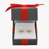 1/10 CT. T.W. Natural White Diamond 14K Gold Over Silver 6.7mm Round Stud Earrings