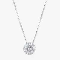 Floating Diamonds (F / Vs2) Womens 1 1/2 CT. T.W. Lab Grown White Diamond 14K White Gold Round 18 Inch Pendant Necklace