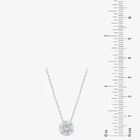 Floating Diamonds (F / Vs2) Womens 1 1/2 CT. T.W. Lab Grown White Diamond 14K White Gold Round 18 Inch Pendant Necklace