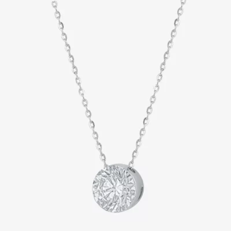 Floating Diamonds (F / Vs2) Womens 1 1/2 CT. T.W. Lab Grown White Diamond 14K White Gold Round 18 Inch Pendant Necklace