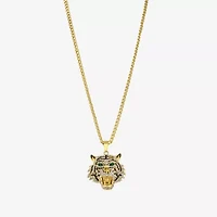 Mens Green Cubic Zirconia Stainless Steel Hypoallergenic 26 Inch Pendant Necklace