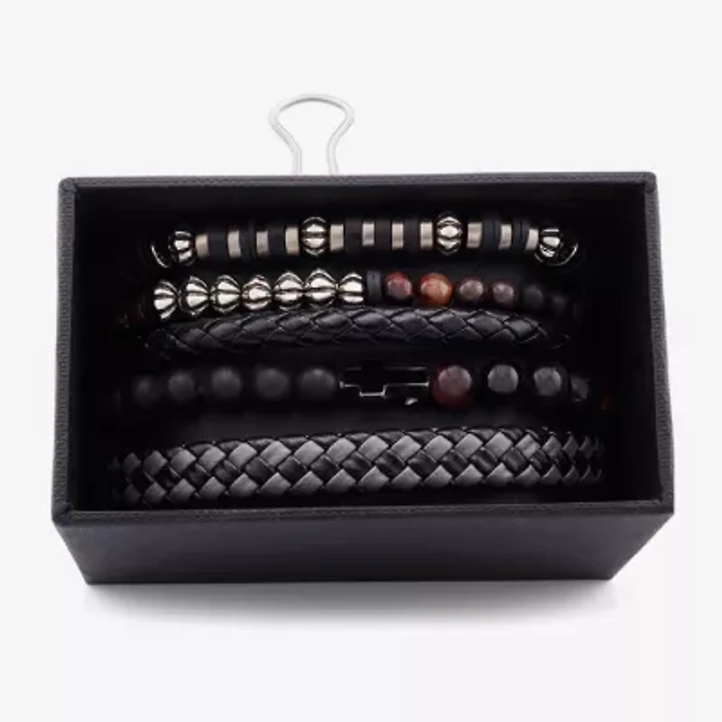 Mens 5-pc. Stainless Steel Bracelet Set
