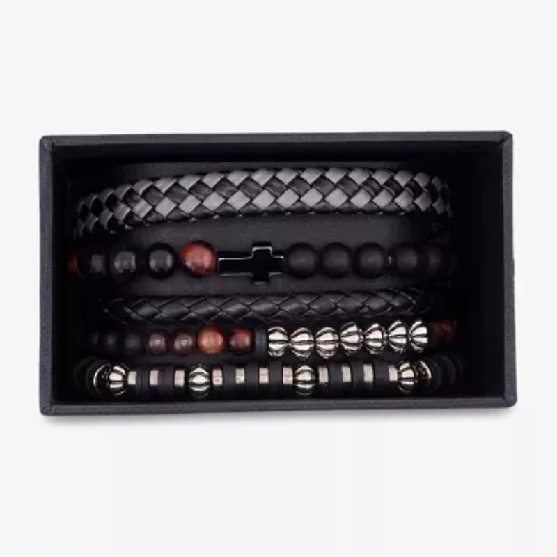 Mens 5-pc. Stainless Steel Bracelet Set