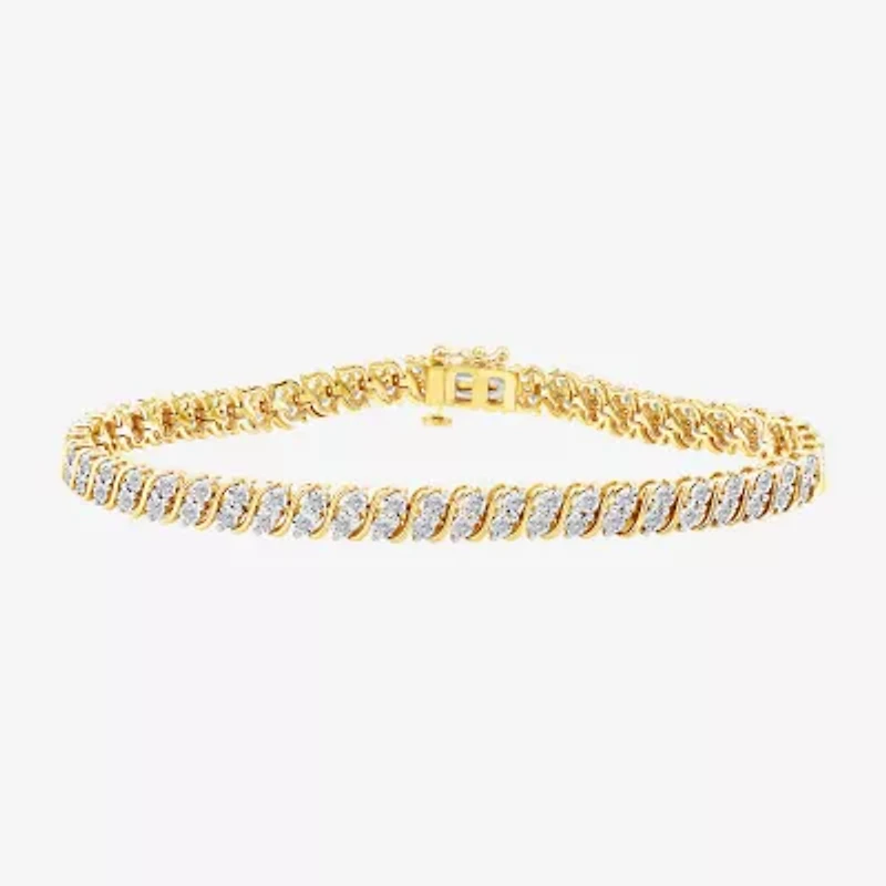 (I1/ I) 1 CT. T.W. Lab Grown White Diamond 14K Gold Over Silver or Sterling Silver 7.5 Inch Tennis Bracelet
