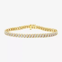 (I1/ I) 1 CT. T.W. Lab Grown White Diamond 14K Gold Over Silver or Sterling Silver 7.5 Inch Tennis Bracelet