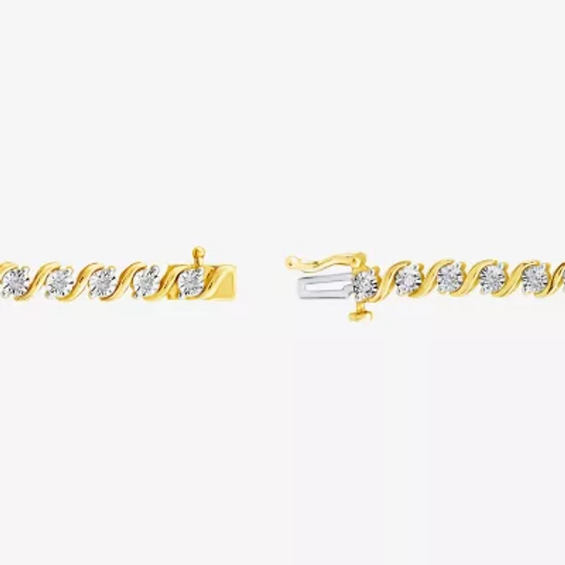 (I / I1) Womens 1/2 CT. T.W. Lab Grown White Diamond 14K Gold Over Silver Sterling Silver 8 Inch Tennis Bracelet