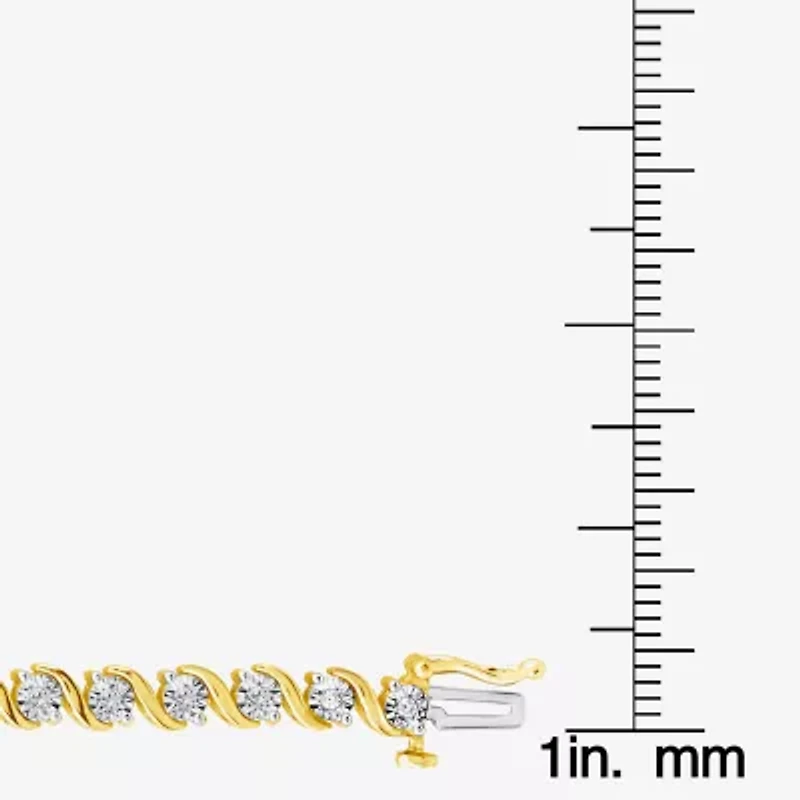 (I / I1) Womens 1/2 CT. T.W. Lab Grown White Diamond 14K Gold Over Silver Sterling Silver 8 Inch Tennis Bracelet