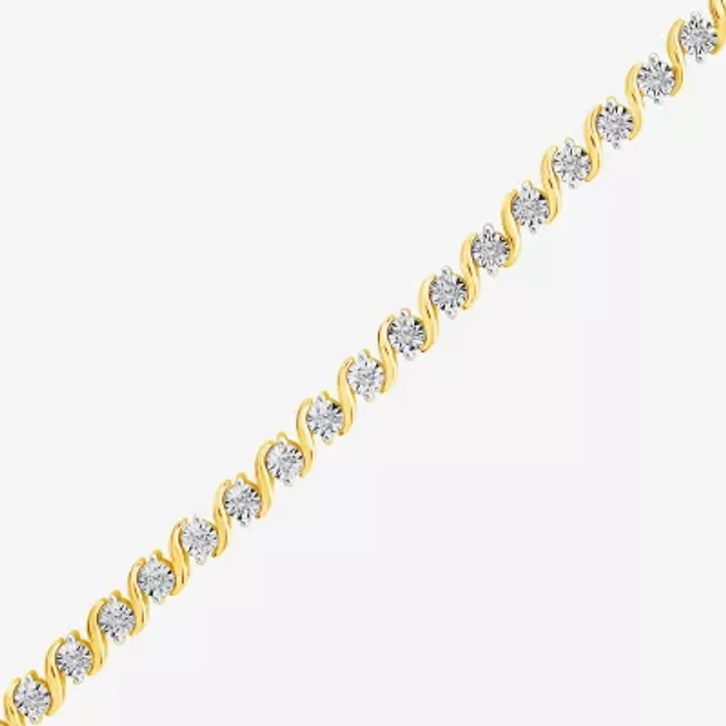 (I / I1) Womens 1/2 CT. T.W. Lab Grown White Diamond 14K Gold Over Silver Sterling Silver 8 Inch Tennis Bracelet