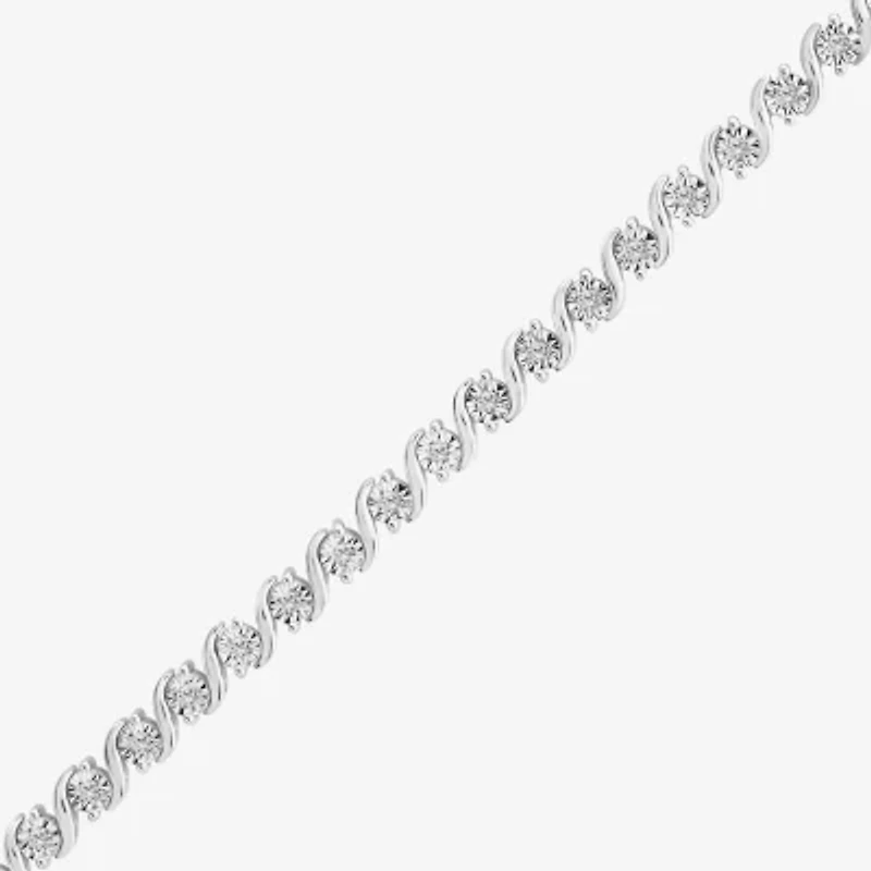 (I / I1) Womens 1/2 CT. T.W. Lab Grown White Diamond Sterling Silver 8 Inch Tennis Bracelet