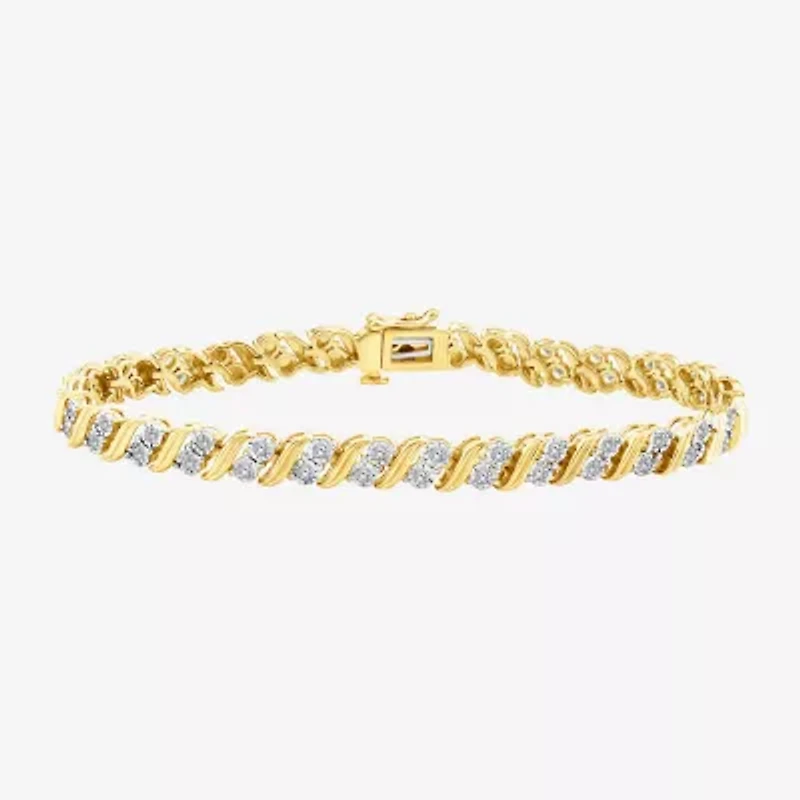 Womens 1 1/10 CT. T.W.  Lab Grown White Diamond 14K Gold Over Silver Sterling Silver 8 Inch Tennis Bracelet