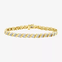 Womens 1 1/10 CT. T.W.  Lab Grown White Diamond 14K Gold Over Silver Sterling Silver 8 Inch Tennis Bracelet