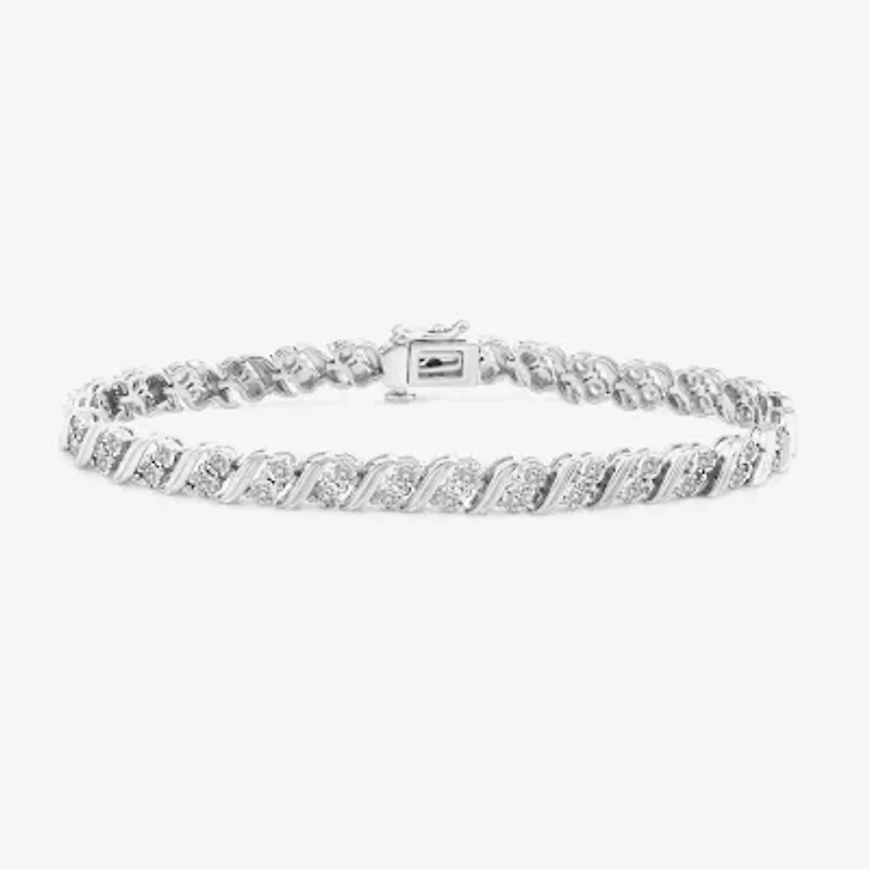 Womens 1 1/10 CT. T.W.  Lab Grown White Diamond Sterling Silver 8 Inch Tennis Bracelet