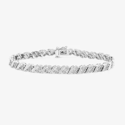 Womens 1 1/10 CT. T.W.  Lab Grown White Diamond Sterling Silver 8 Inch Tennis Bracelet