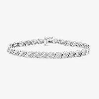 Womens 1 1/10 CT. T.W.  Lab Grown White Diamond Sterling Silver 8 Inch Tennis Bracelet