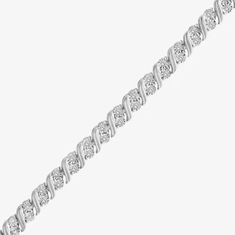 Womens 1 1/10 CT. T.W.  Lab Grown White Diamond Sterling Silver 8 Inch Tennis Bracelet