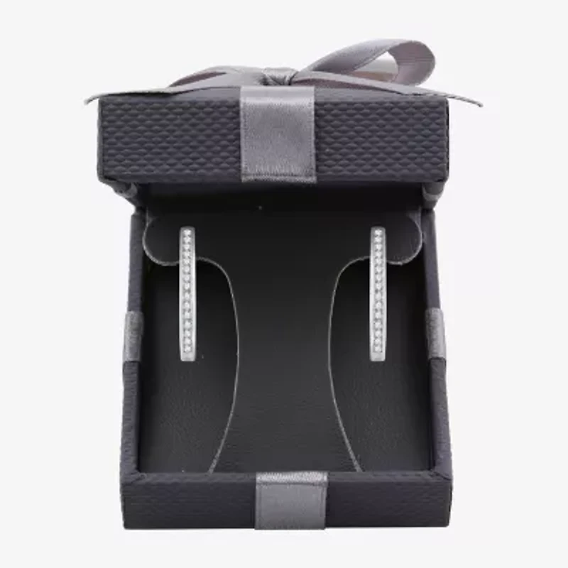 Womens 1/2 CT. T.W. Lab Grown White Diamond Sterling Silver 23.8mm Hoop Earrings