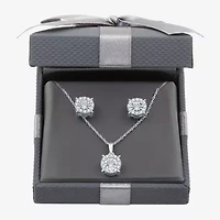 Diamond Blossom Womens 1 CT. T.W. Lab Grown White Diamond Sterling Silver Round 2-pc. Jewelry Set