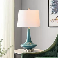 Stylecraft 14 W Niagra Falls Blue Glass Table Lamp