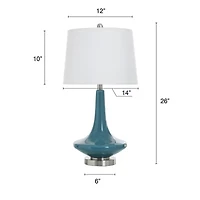 Stylecraft 14 W Niagra Falls Blue Glass Table Lamp