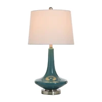 Stylecraft 14 W Niagra Falls Blue Glass Table Lamp