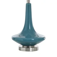 Stylecraft 14 W Niagra Falls Blue Glass Table Lamp
