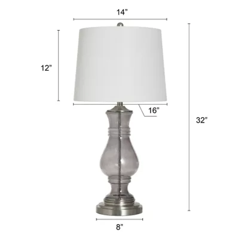 Stylecraft 32" Smoked Glass Table Lamp