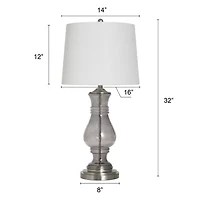 Stylecraft 32" Smoked Glass Table Lamp