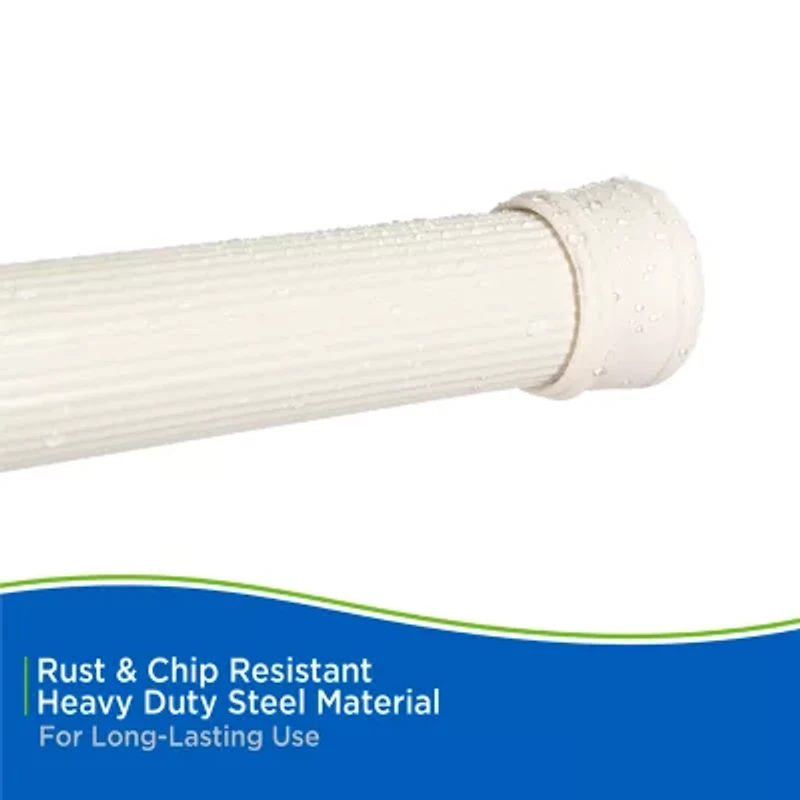 Kenney Twist & Fit No Tools 24-38 Adjustable Spring Tension Stall Shower Curtain Rod