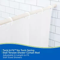 Kenney Twist & Fit No Tools 24-38 Adjustable Spring Tension Stall Shower Curtain Rod