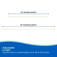 Kenney Twist & Fit No Tools 36-63 Adjustable Spring Tension Shower Curtain Rod