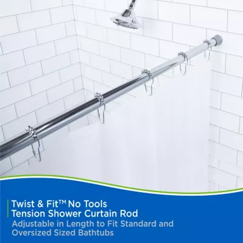 Kenney Twist & Fit No Tools 36-63 Adjustable Tension Shower Curtain Rod