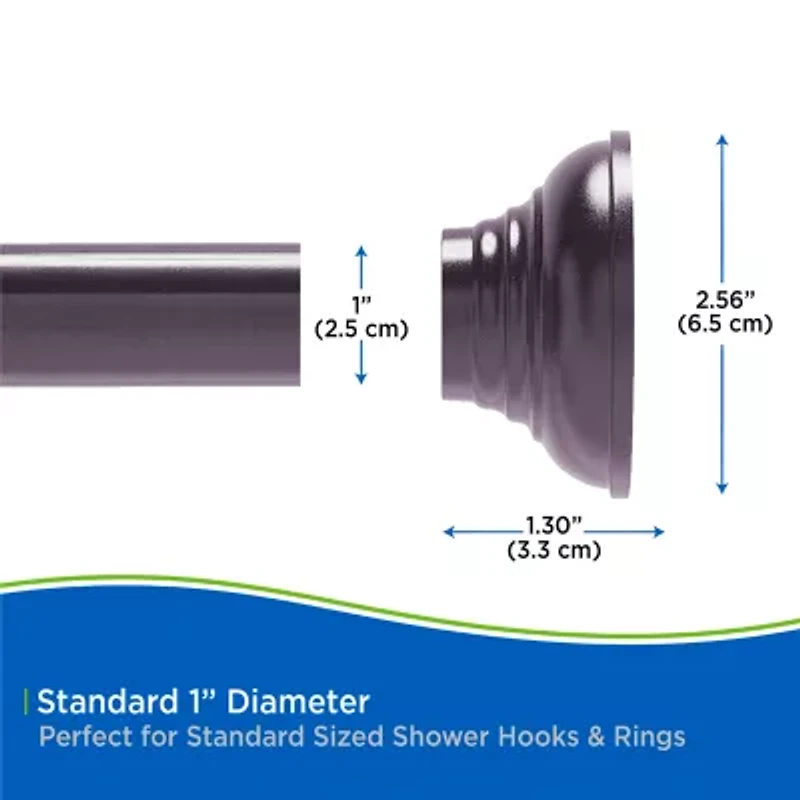 Kenney Twist & Fit No Tools Metcalf 42-72 IN Adjustable Tension Shower Curtain Rod