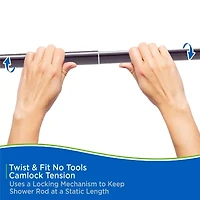 Kenney Twist & Fit No Tools Metcalf 42-72 IN Adjustable Tension Shower Curtain Rod
