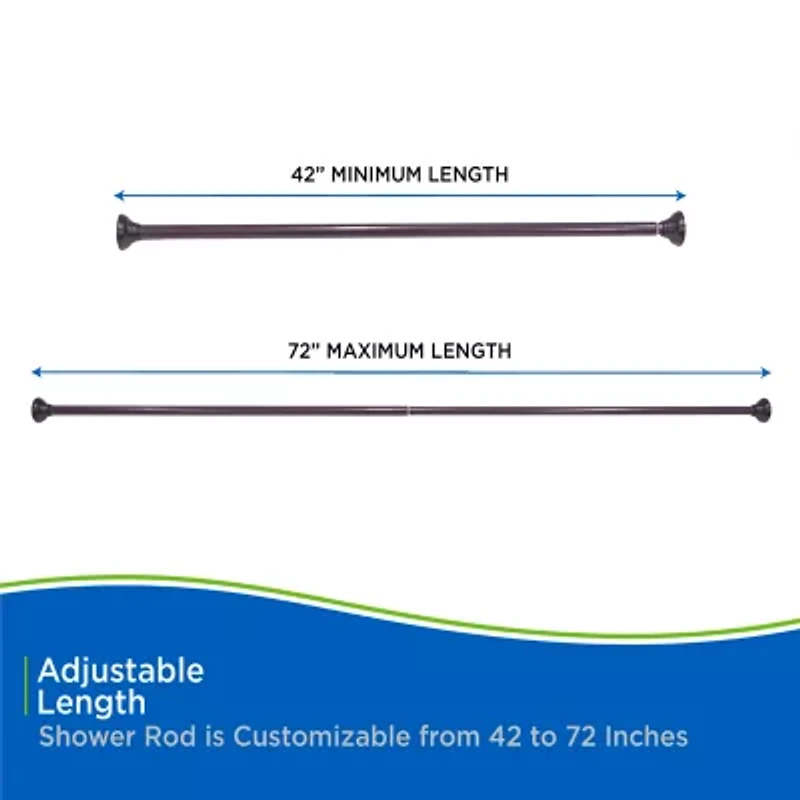 Kenney Twist & Fit No Tools Metcalf 42-72 IN Adjustable Tension Shower Curtain Rod