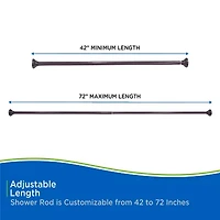 Kenney Twist & Fit No Tools Metcalf 42-72 IN Adjustable Tension Shower Curtain Rod