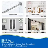 Kenney Twist & Fit No Tools 42-72 IN Adjustable Tension Shower Curtain Rod