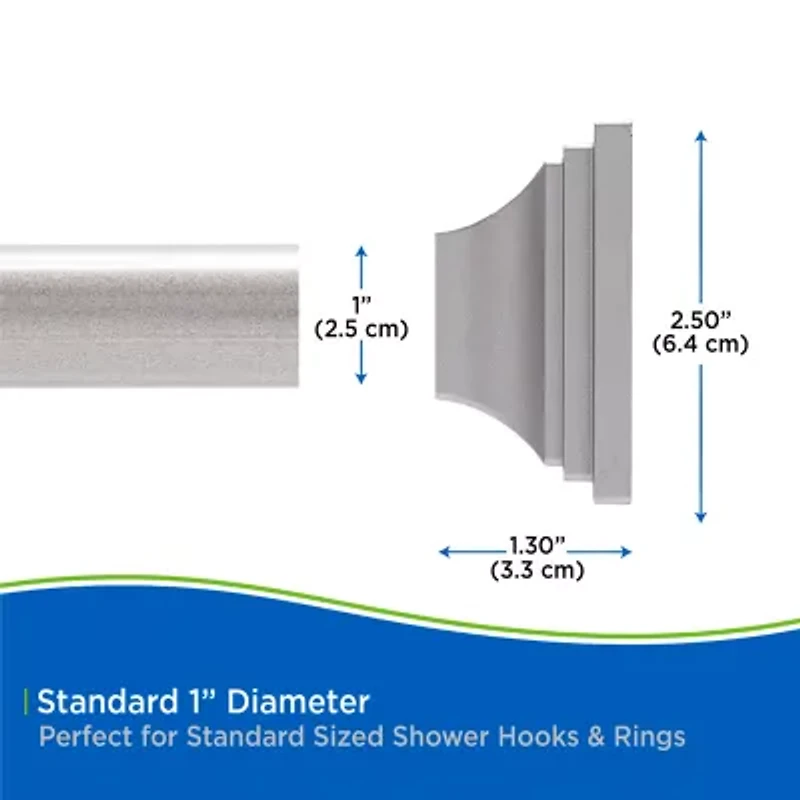 Kenney Twist & Fit No Tools 42-72 IN Adjustable Tension Shower Curtain Rod
