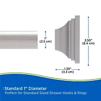 Kenney Twist & Fit No Tools 42-72 IN Adjustable Tension Shower Curtain Rod