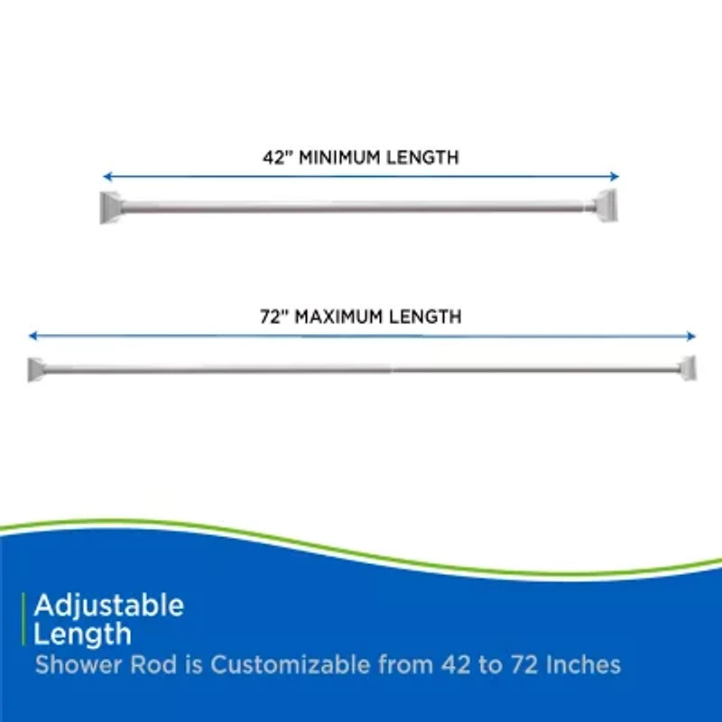 Kenney Twist & Fit No Tools 42-72 IN Adjustable Tension Shower Curtain Rod