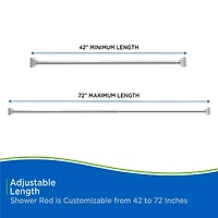 Kenney Twist & Fit No Tools 42-72 IN Adjustable Tension Shower Curtain Rod