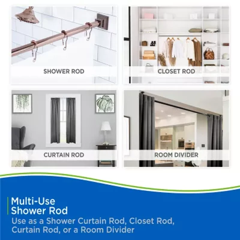 Kenney Shower Rods Rust Resistant Adjustable Curtain Rod
